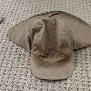 Light brown ball cap with sun protector for neck